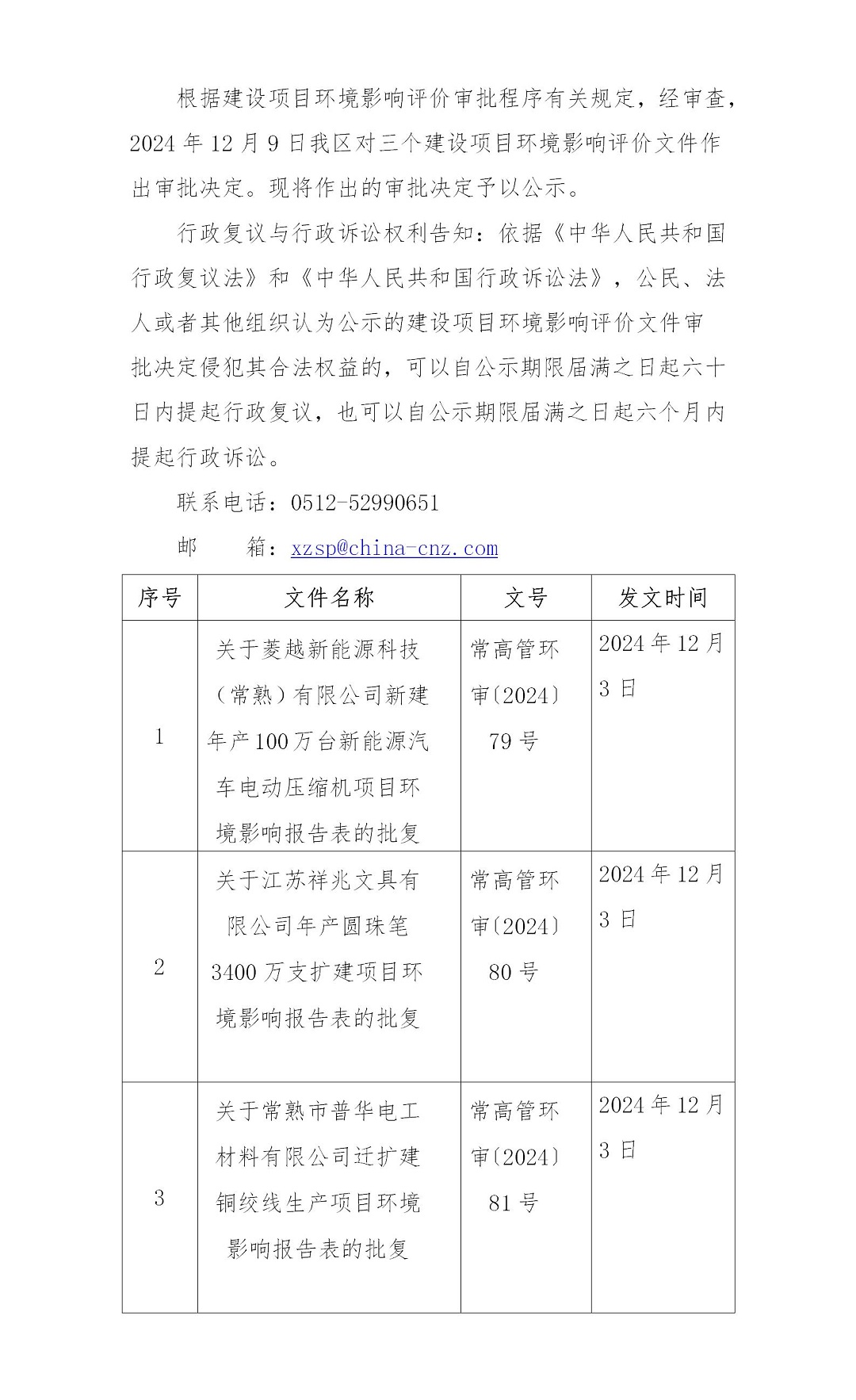 2024年12月9日常熟高新技术产业开发区关菱越、祥兆、普华相关项目环境影响报告书（表）的批复_01.jpg