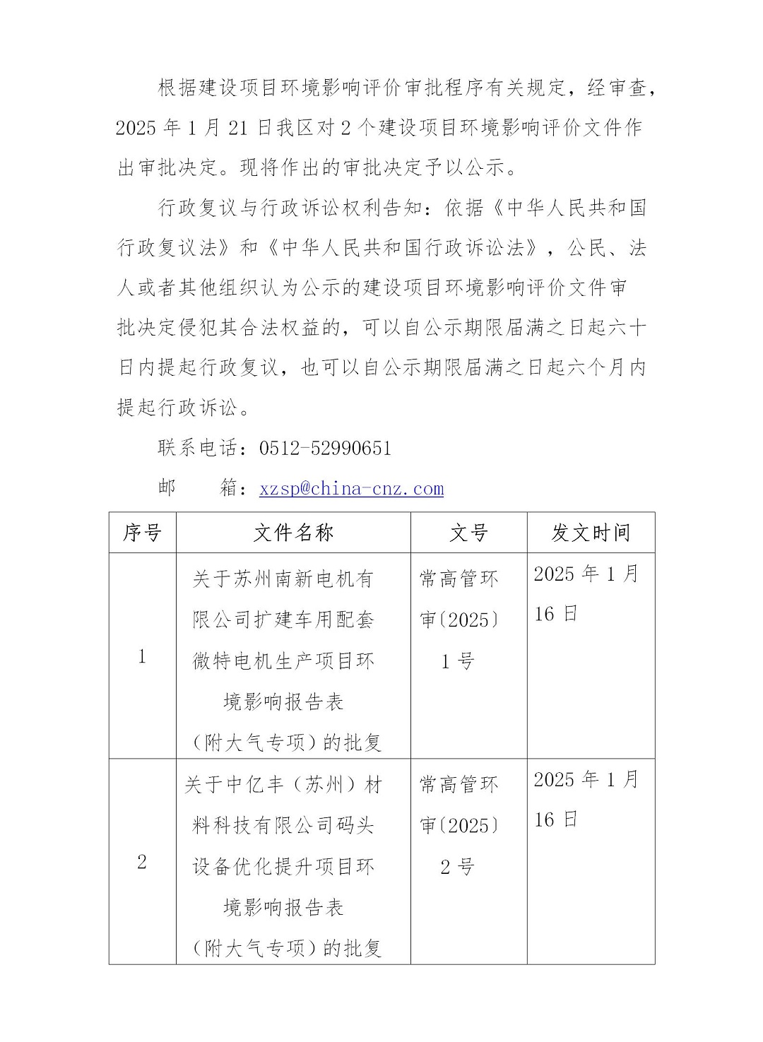 2025年1月21日常熟高新技术产业开发区南新、中亿丰项目环境影响报告书（表）的批复_01.jpg