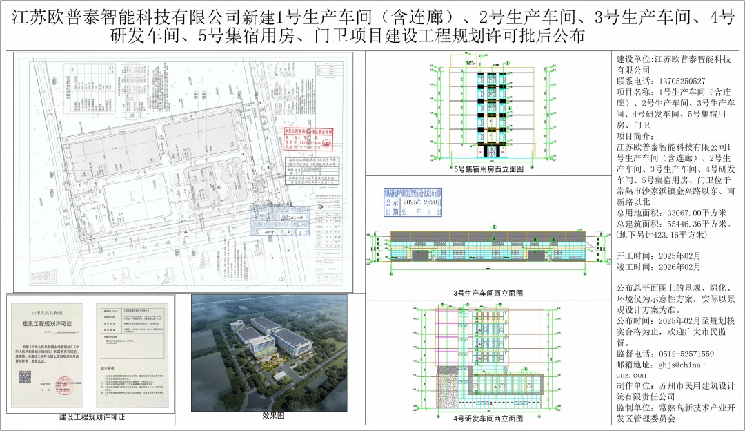 20250227 江苏欧普泰智能科技有限公司新建1号生产车间（含连廊）、2号生产车间、3号生产车间、4号研发车间、5号集宿用房、门卫项目建设工程规划许可批后公布.jpg