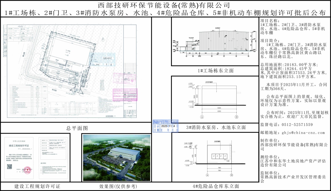 西部技研环保节能设备（常熟）有限公司1#工场栋、2#门卫、3#消防水泵房、水池、4#危险品仓库、5#非机动车棚规划许可批后公布.jpg