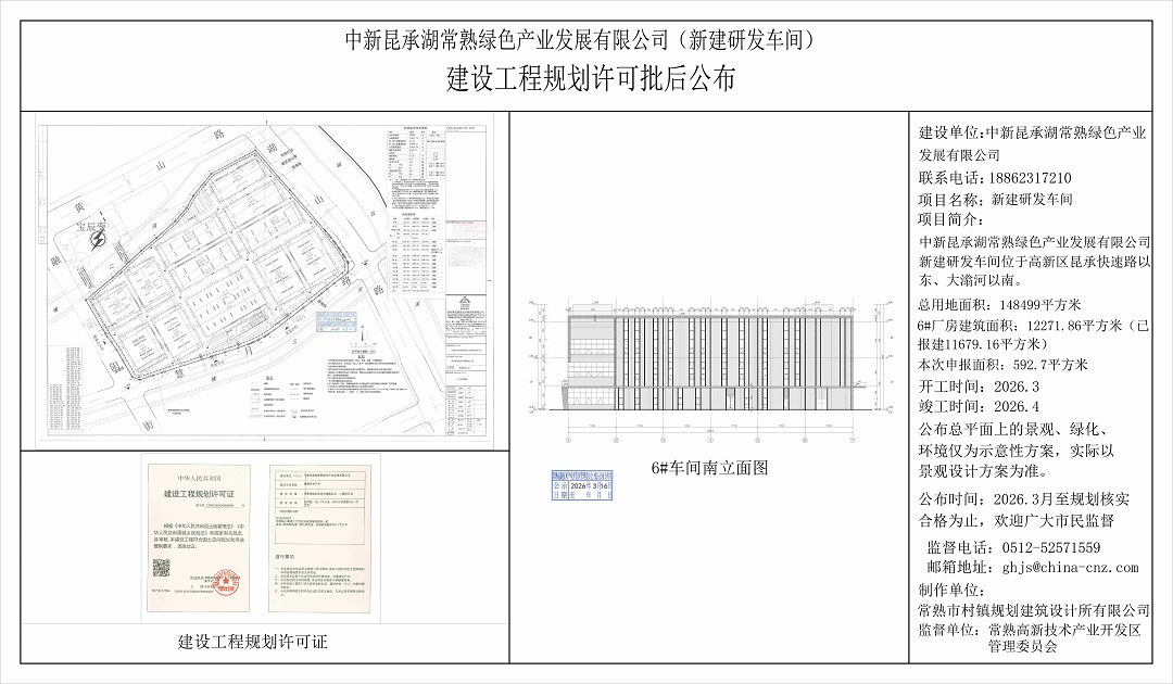 中新昆承湖常熟绿色产业发展有限公司（新建研发车间）建设工程规划许可批后公布.jpg